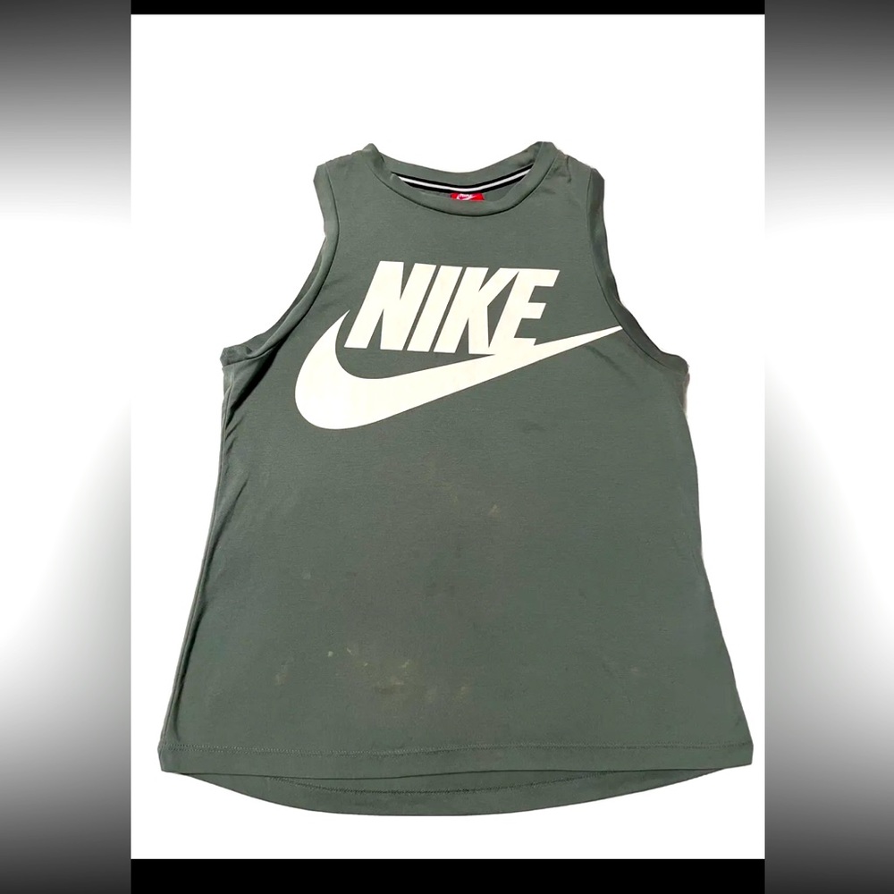 Nike Men's Muscle Tank, Size M, White And Green